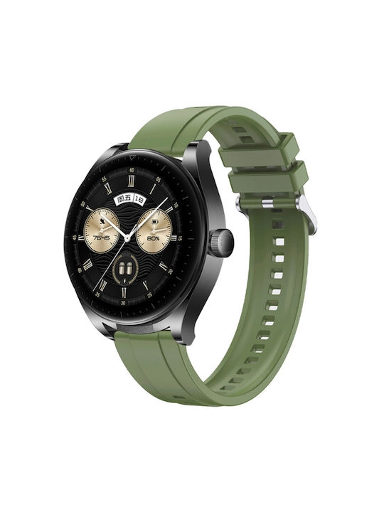 Силиконова каишка за часовник Huawei Watch 4 с шарка на гума, сребриста, зелена