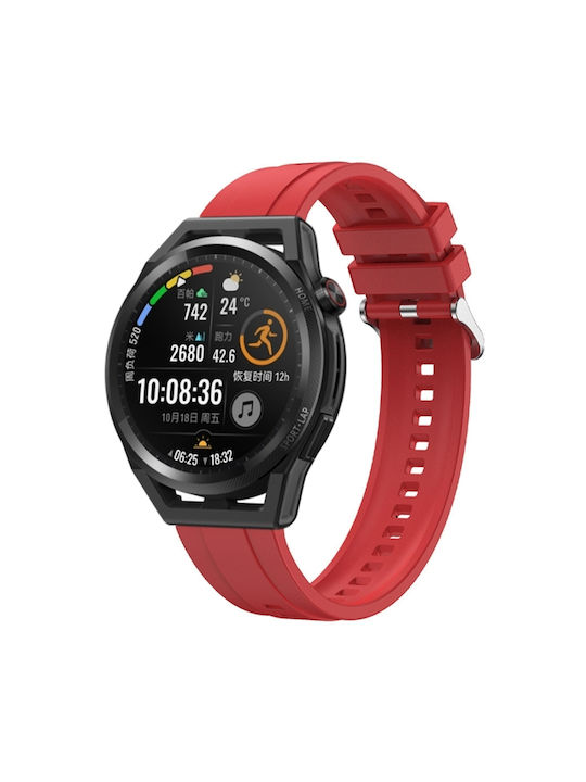 Huawei Watch 4 Reifenmuster Silberne Schnalle Silikon Uhrenarmband Rot