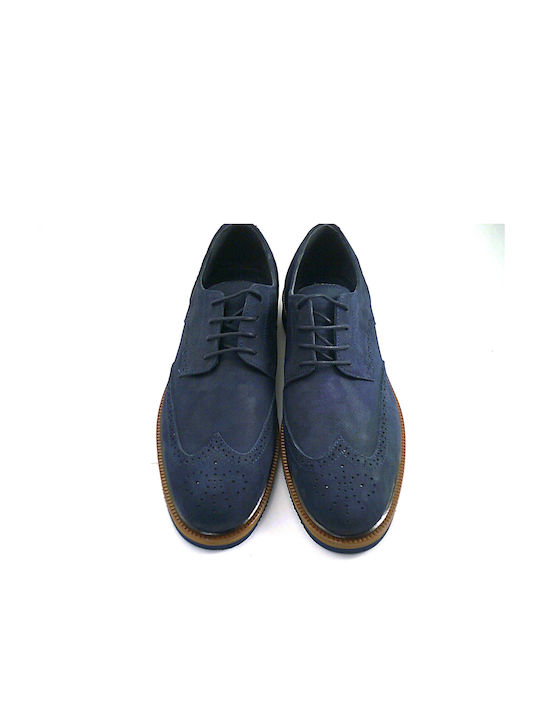 Steve Kommon Men's Leather Oxfords Blue