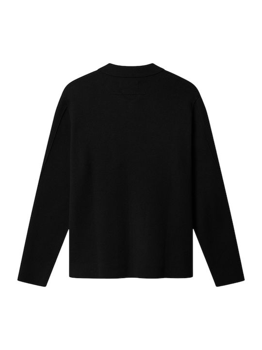 Men's Cardigan with Buttons Black