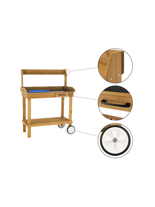Wooden Masa Bar pentru spații exterioare Βrown and Βlack 94x49x120buc
