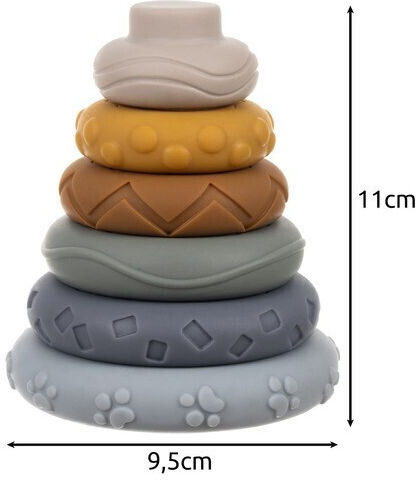Kruzzel Stacking Toy made of Wood with Sounds for 6++ Months (Various Designs/Assortments of Designs) 1pc