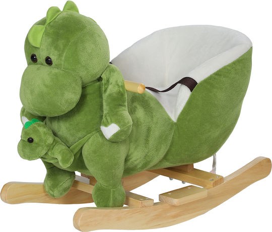 Aiyaplay Wooden Rocking Toy Dinosaur for 18+ months with Sounds & Music Green