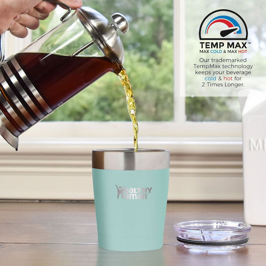 Healthy Human Ποτήρι Θερμός Ανοξείδωτο 354ml Neo Mint με Καλαμάκι