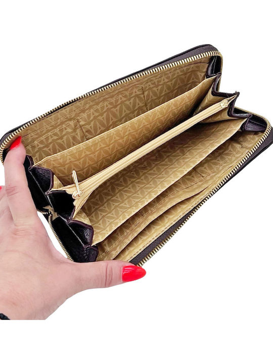 Large Fabric Women's Wallet Classic Brown