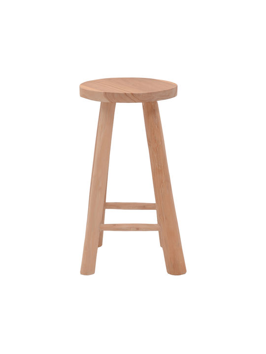 Stool For Living Room Wooden Charloce Natural Shade 35x35x62cm