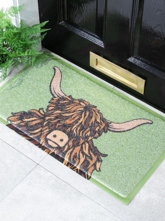 Artsy Mats Πατάκι Εισόδου Green Highland Cow Πράσινο 70x40εκ.