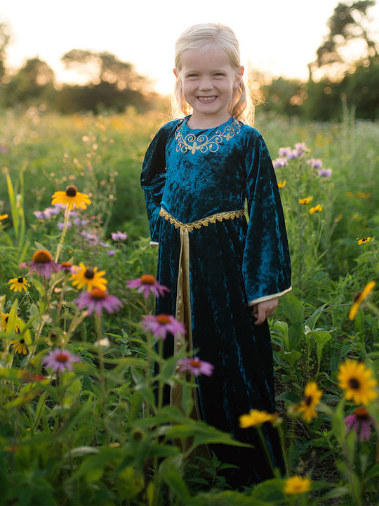 Kids Carnival Costume Queen Guinevere turquoise