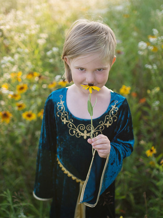 Kids Carnival Costume Queen Guinevere turquoise