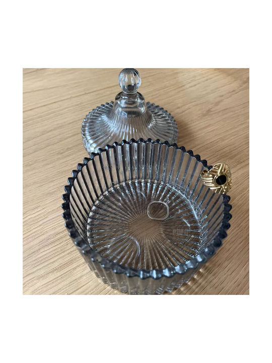 Large Candy Jar Pufo Style Made Glass Lid 16 Cm