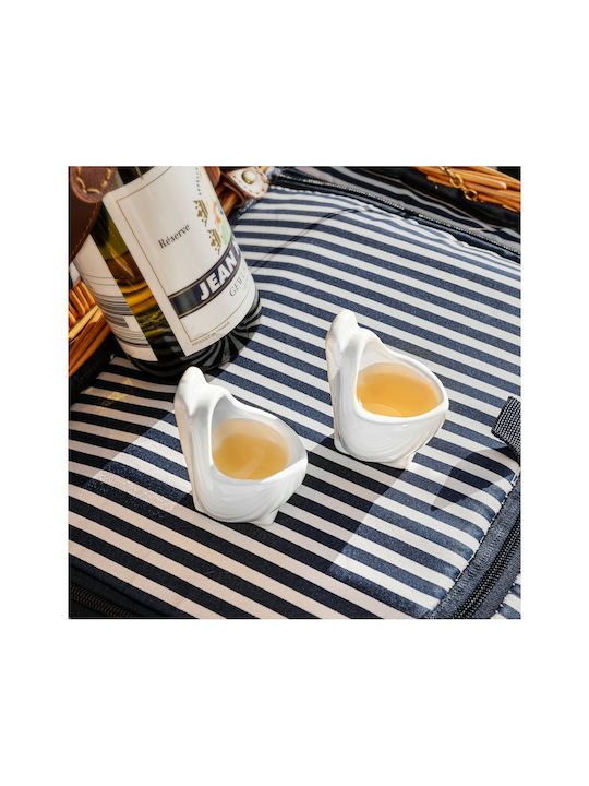 Gadget Master Set de pahare Pahar pentru shot / Cocteiluri din Ceramică în Culoarea Alb 2buc