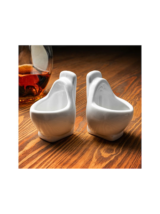 Gadget Master Set de pahare Pahar pentru shot / Cocteiluri din Ceramică în Culoarea Alb 2buc
