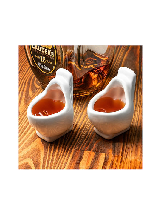Gadget Master Set de pahare Pahar pentru shot / Cocteiluri din Ceramică în Culoarea Alb 2buc