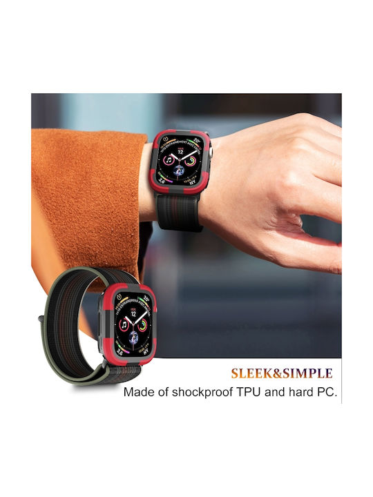 Силиконов Калъф в Червен цвят за Apple Watch Series SE 2, 6, SE, 5, 4 44mm