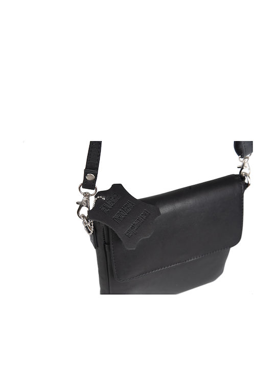 Leder Damentasche Schultertasche Schwarz