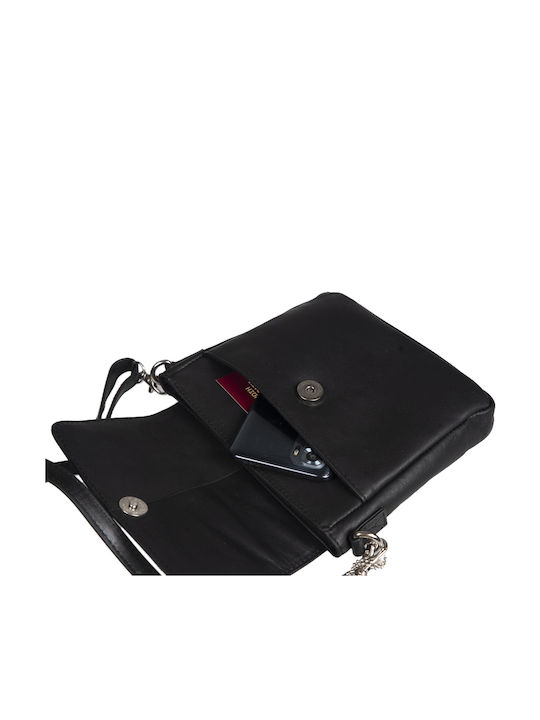 Leder Damentasche Schultertasche Schwarz