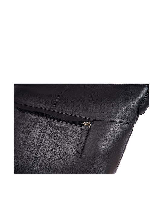 Leder Damentasche Schultertasche Schwarz