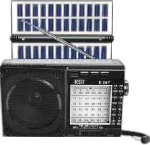 020160 Portable Radio Solar with Bluetooth and USB Black