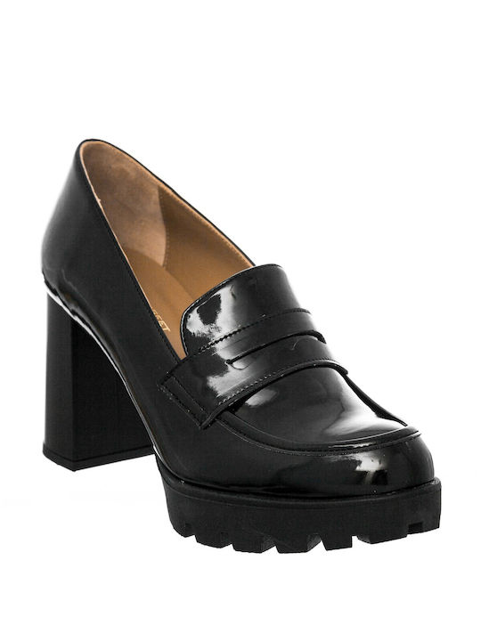 Wall Street Leather Black Heels