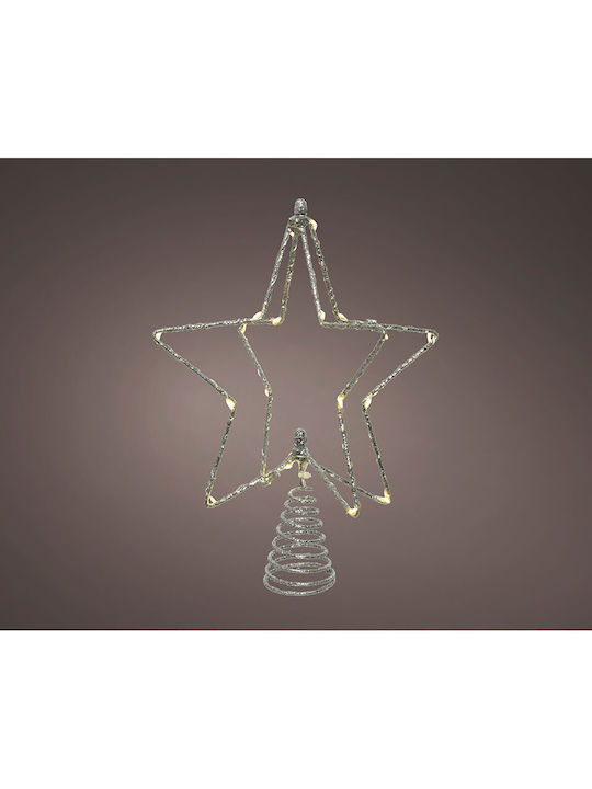 Lumineo Weihnachtlicher Dekorativer Stern Beleuchtet Kunststoff Silber 20x5x25cm 1Stück