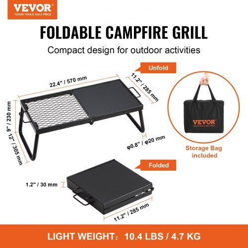 Vevor Grill for Camping 57x28.5x23cm