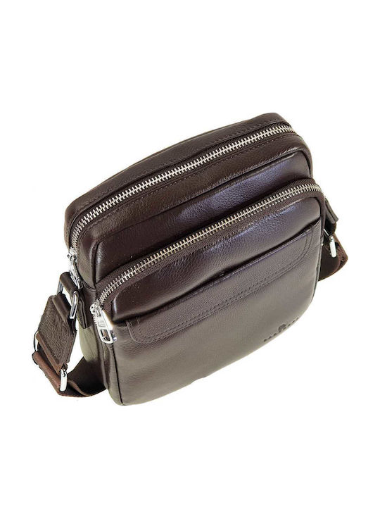 Leather Men's Shoulder / Crossbody Bag Brown