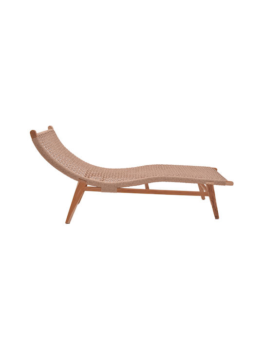 Deckchair Wooden Rebelise Beige 60x180x85cm.