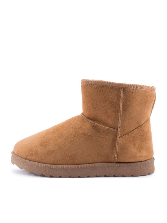 Women's Ankle Boots with Fur Brown