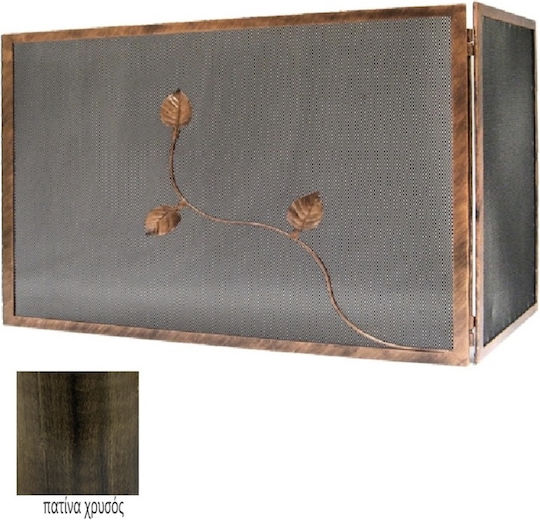 GTMED Ecran de protecție pentru șemineu din metal cu 2 foi x80cm Auriu