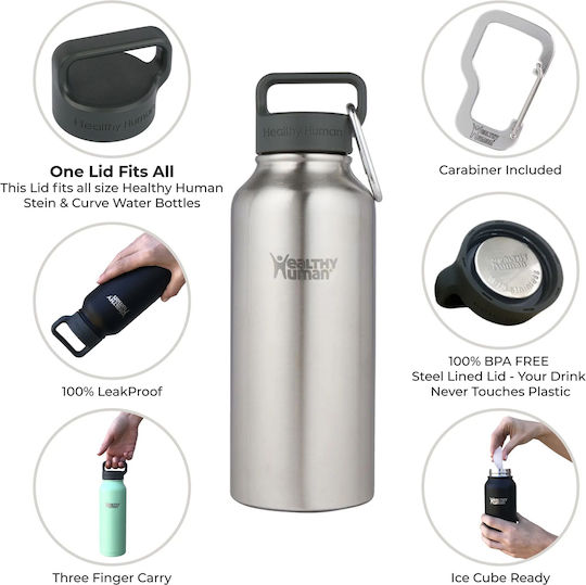 Healthy Human Stein Bottle Thermos Stainless Steel 950ml Stainless steel with Handle and Straw