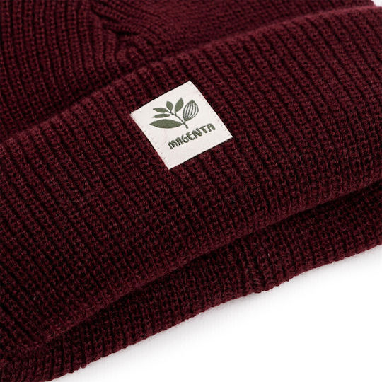Beanie Unisex Beanie Knitted in Burgundy color