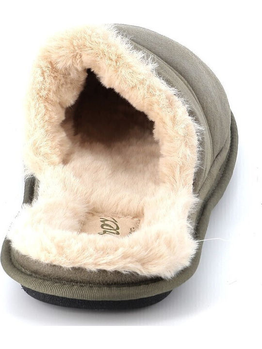 Herren Hausschuhe Mit Fell Khaki Anatomisch