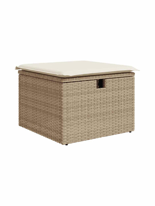 Corner Outdoor Sofa Rattan with Chest and Cushions 55x55x69cm