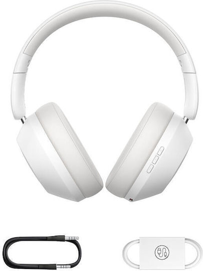 Baseus Bass 30 Max Wireless / Wired On Ear Headphones with 50 hours of Operation and Quick Charge White