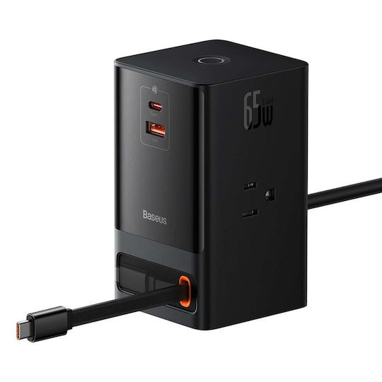 Baseus Suport de Încărcare cu Port USB-A și Port USB-C 65W în culoarea Negru (PowerCombo 6 in 1)