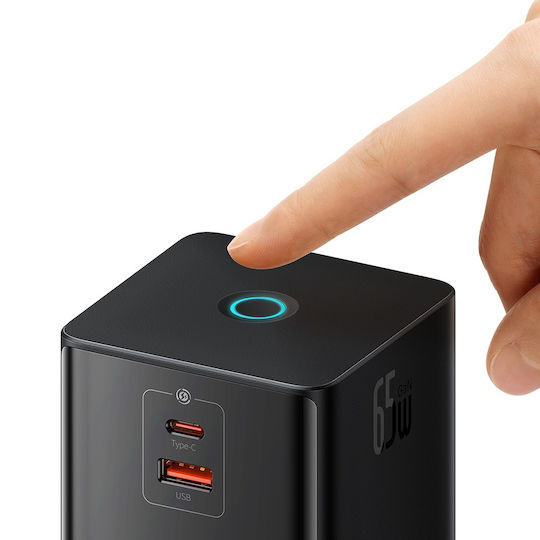 Baseus Suport de Încărcare cu Port USB-A și Port USB-C 65W în culoarea Negru (PowerCombo 6 in 1)