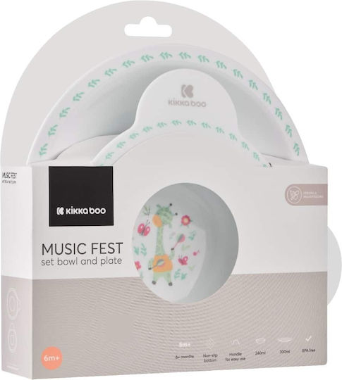 Kikka Boo Παιδικό Σετ Φαγητοδοχείου Music Fest από Πλαστικό Πολύχρωμο 2τμχ
