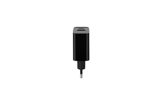 Gembird Charger Without Cable with USB-A Port and USB-C Port 20W Power Delivery / Quick Charge 3.0 Blacks (TA-UC-PDQC20-01-BK)