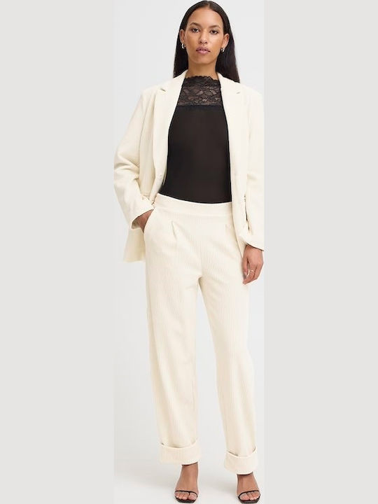 Women's Fabric Trousers Almond Milk