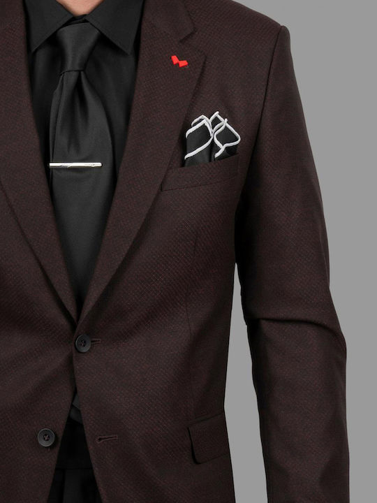 Men's Suit Jacket Slim Fit Burgundy