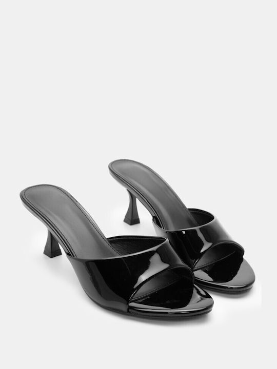 Luigi Heel Mules Black