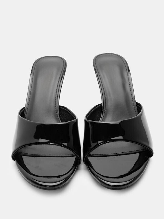 Mules mit Dünn Hoch Absatz in Schwarz Farbe
