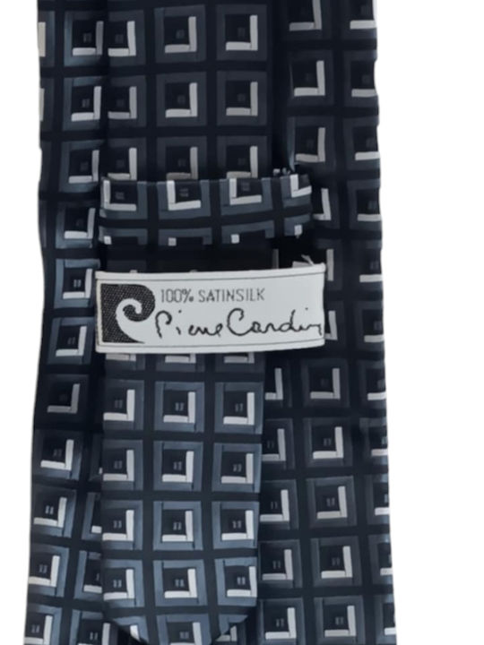 Pierre Cardin Gift Set Satin Silk Tie Cufflinks Black Color Squares 90249-310