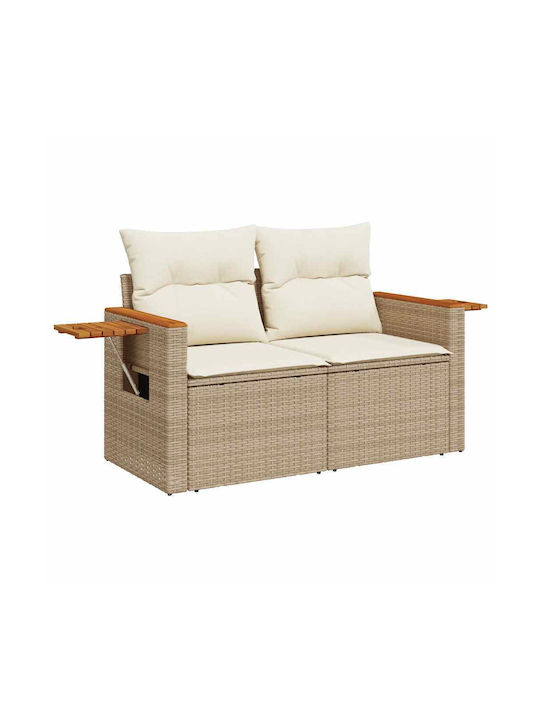 Corner Outdoor Sofa Rattan with Chest and Cushions 55x55x69cm