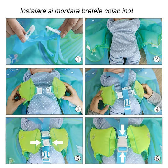 bebeLOGIC Kinder Schwimmtrainer mit Länge 50cm Hellblau