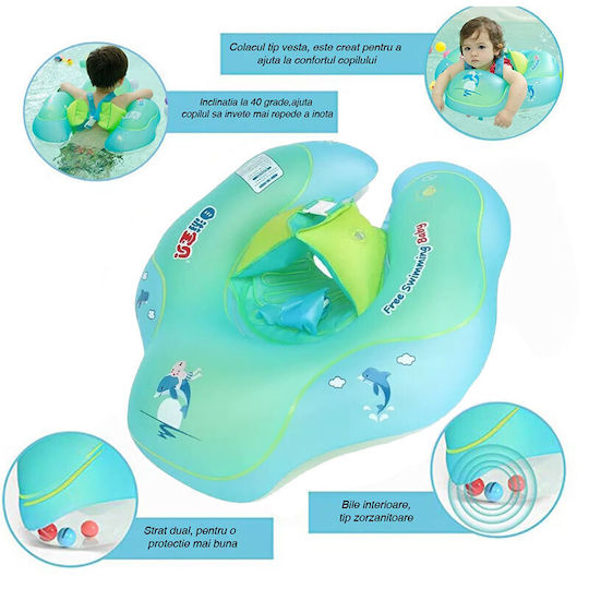 Baby Kinder Schwimmtrainer mit Länge 46cm für 10 Jahre und älter Hellblau