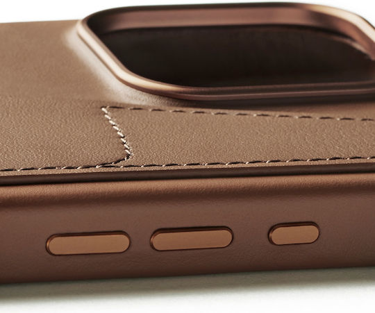 Mujjo Back Cover Δερμάτινο 1mm Καφέ (iPhone 16 Pro Max)