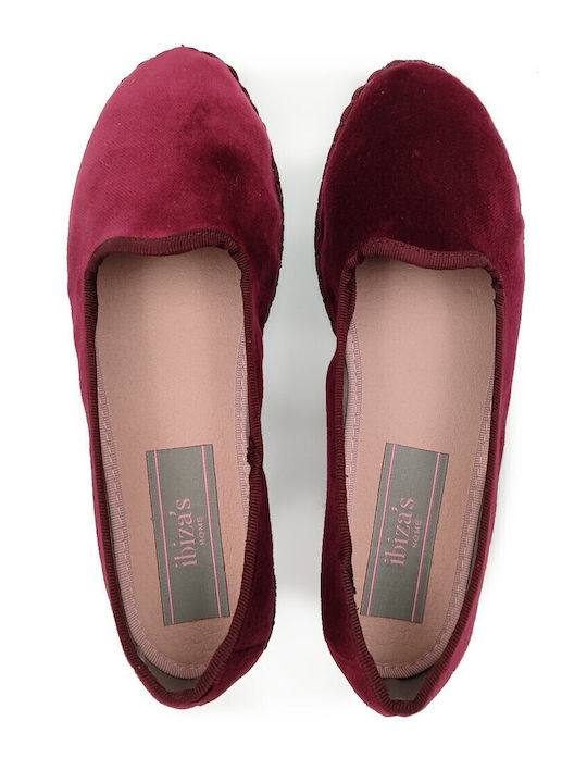 Pantofi balerini pentru femei in Burgundy Culori