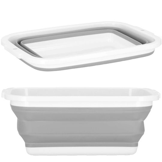 Folding Basin Rectangular 40x29x15cm. Capacity 8.5lt White