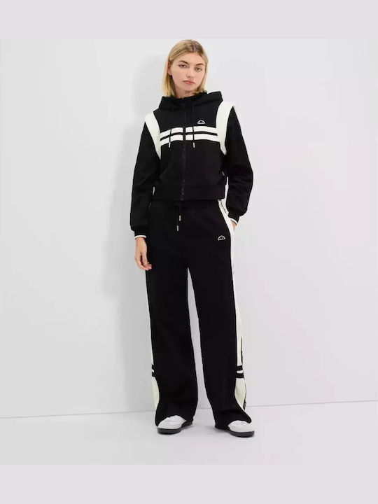 Perna Cropped Γυναικεία Ζακέτα Φούτερ με Κουκούλα Black